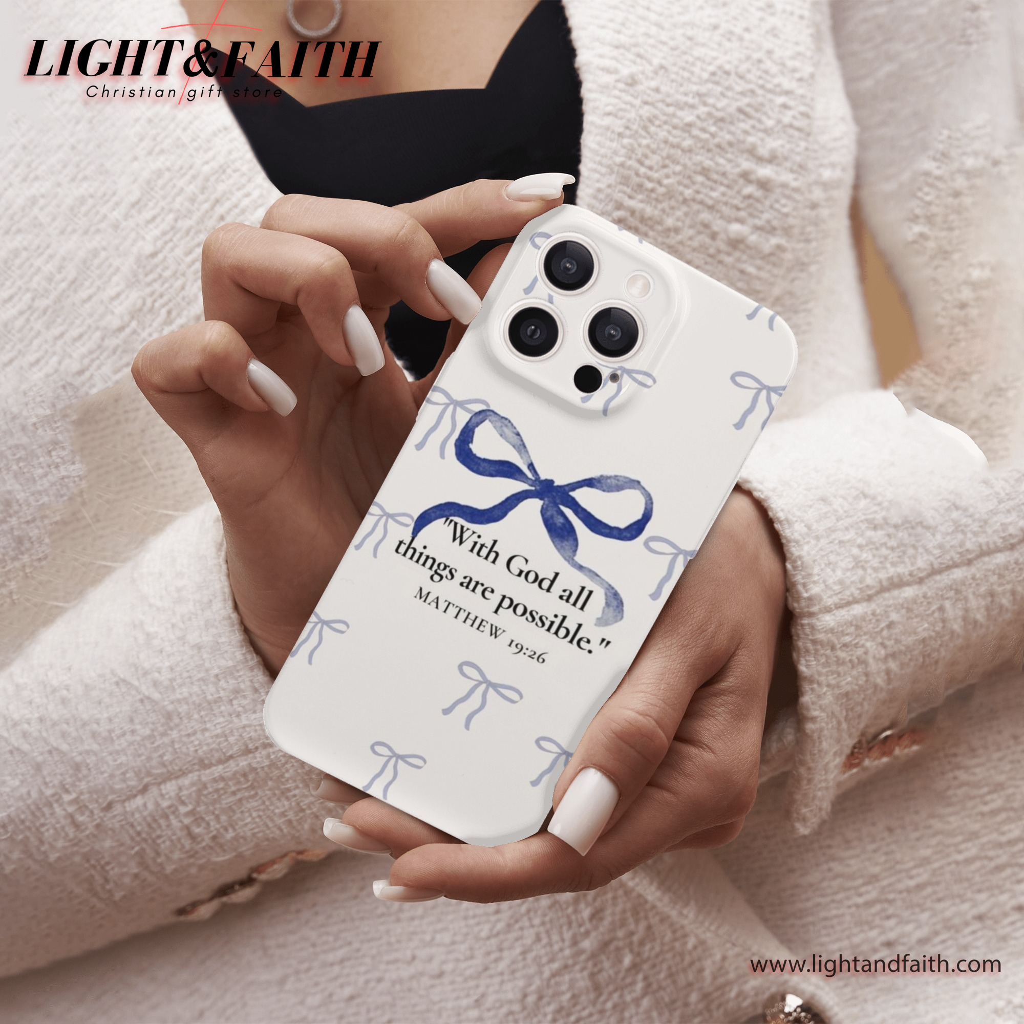 With God all things are possible Phone Case, Christian Phone Case, Bible Verse Phone Case, Religious Gift, PCLAF37
